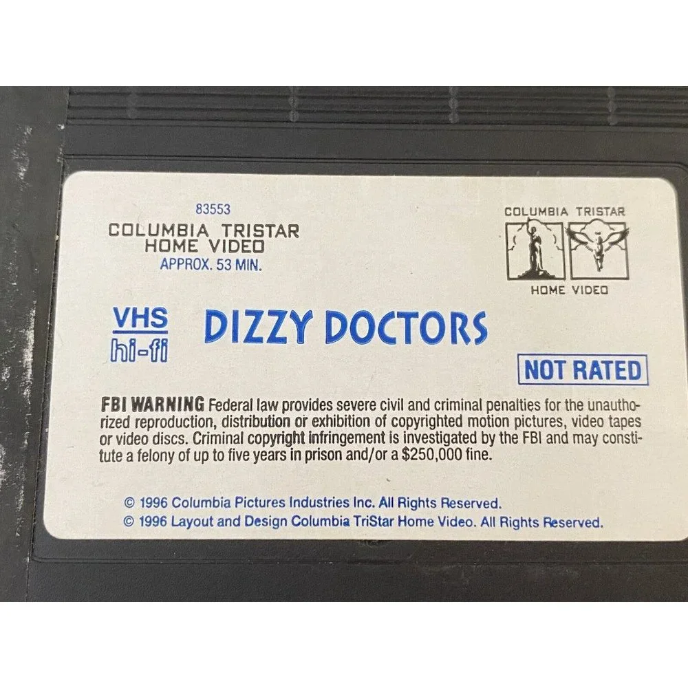 The Three Stooges Dizzy Doctors VHS Tape with 2 Other Movies 1996 Excellent Cond